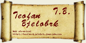 Teofan Bjelobrk vizit kartica